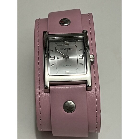 Quartz Watch Rumours Genuine Leather Pink Stud Classy Bracelet - Picture 2 of 4